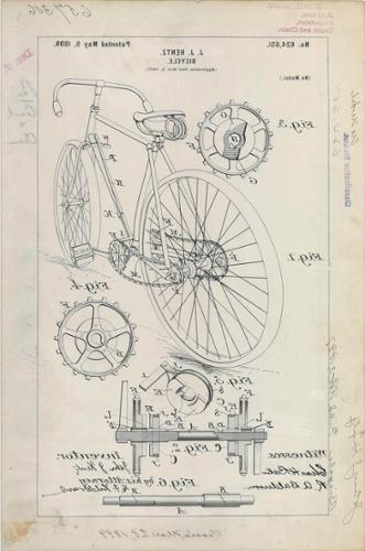 J专利图.J. 亨茨自行车(1899年